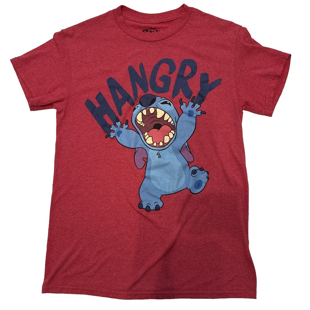 Disney Stitch Hangry Red Short Sleeve T-Shirt Small